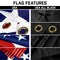 G128 Combo Pack: 20 Ft Telescoping Aluminum Flagpole (Black) & American and All Black USA Flags 3x5 Ft, Both ToughWeave Series Embroidered Polyester | Pole with Flags Included